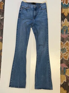 ASOS DESIGN Butt Lift Flare Jeans Womens 26x32 Blue High Rise Stretch